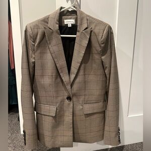 Evereve brown plaid blazer size XS